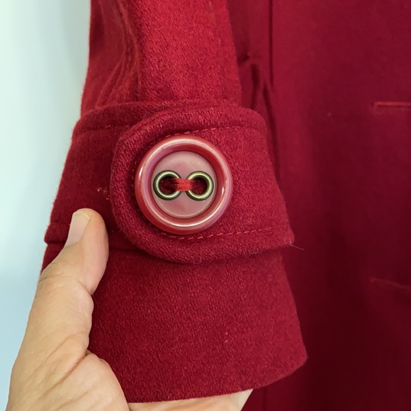 Red Wool Blend Fall Coat - Picture 5 of 8